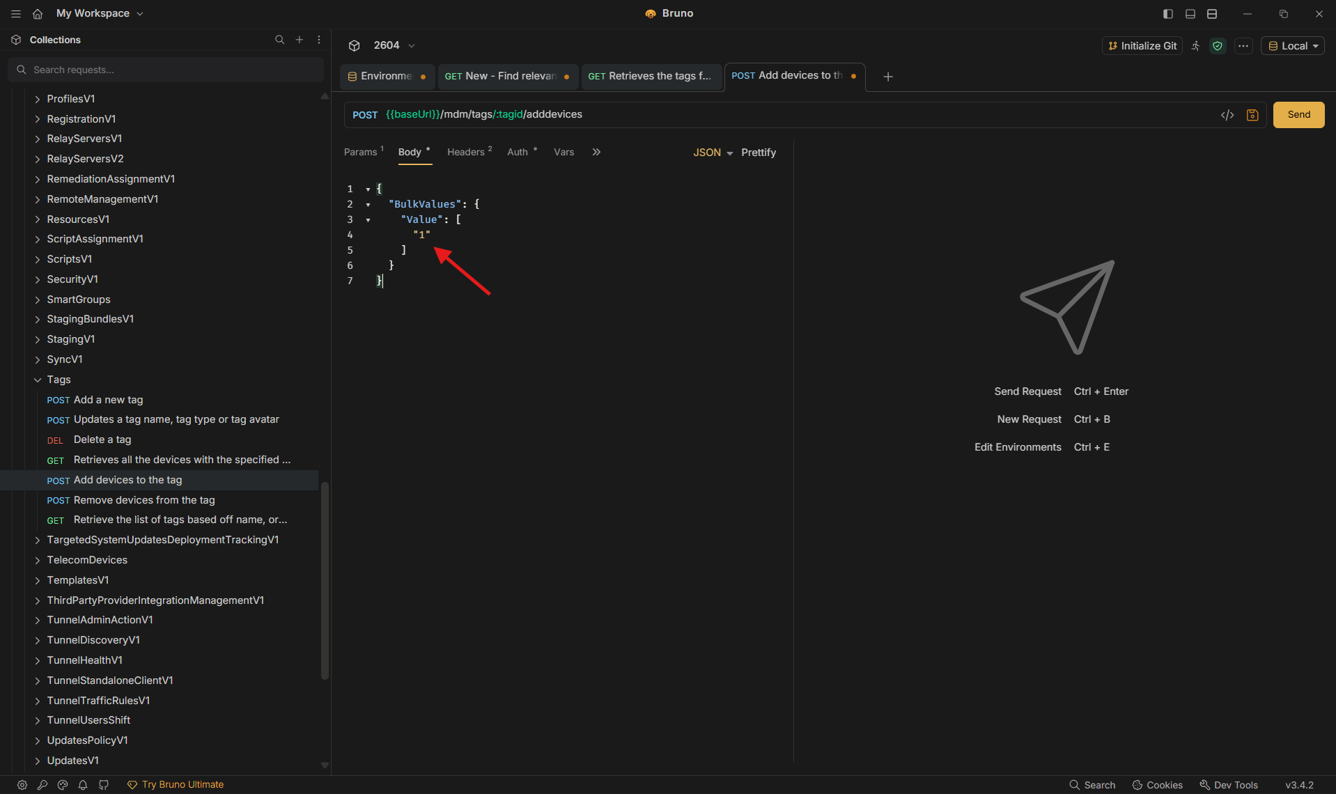 Add device ID to tag example